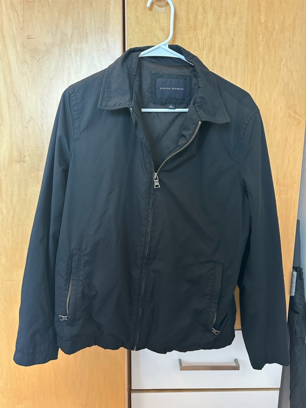 Banana Republic Black Collared Zip Jacket